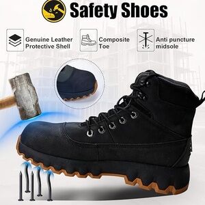 🆕 Mens work boots Composite Toe Boots